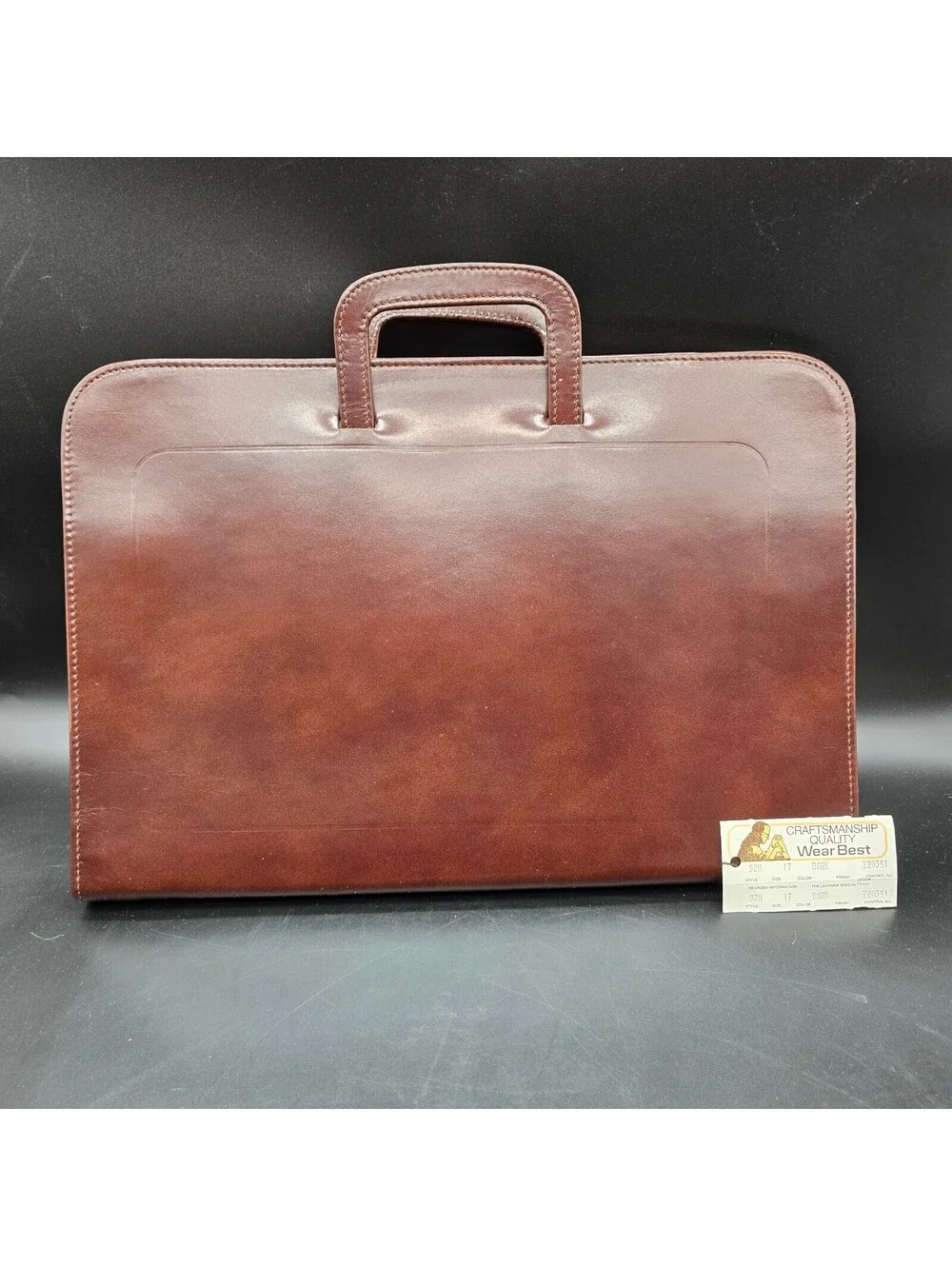Vintage Wear Best Brown Top Grain Cowhide Leather Zip-Around Portfolio Briefcase